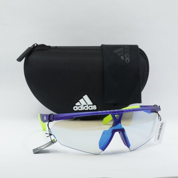 Adidas SP0015 91X Shield Sunglasses - Matte Blue \ Blue Mirror - Picture 2 of 10